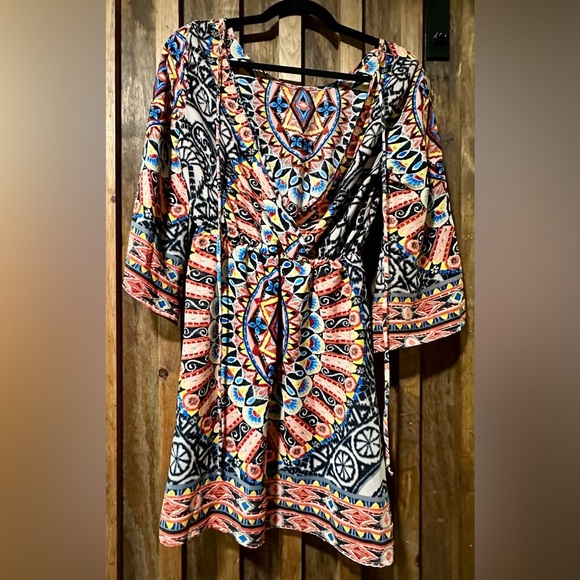 Pink Owl Bohemian Mini Dress Small - Picture 1 of 3